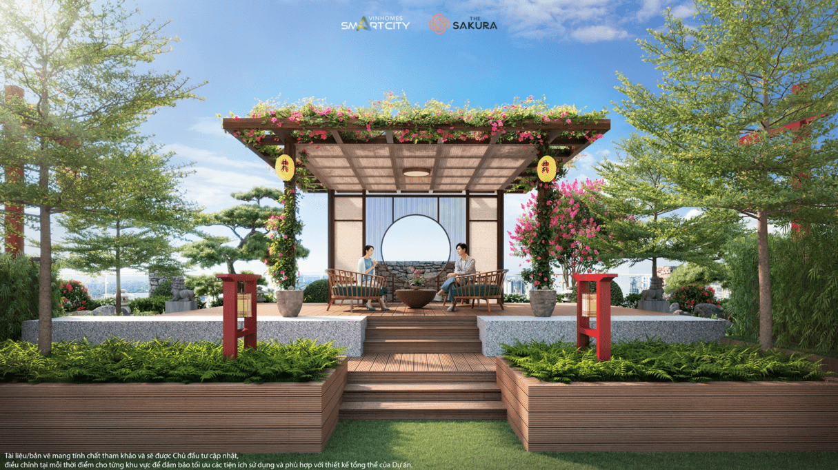 Sky Garden “Vườn Nhật trên mây” dẫn đầu chất sống Nhật đẳng cấp trên tầng cao tại Vinhomes Smart City.
