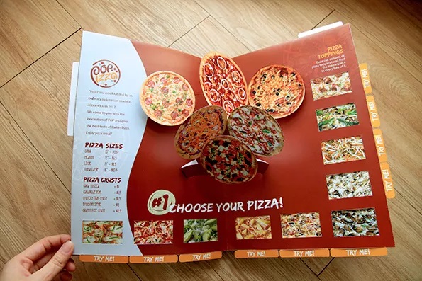 thiết kế menu pop up pizza