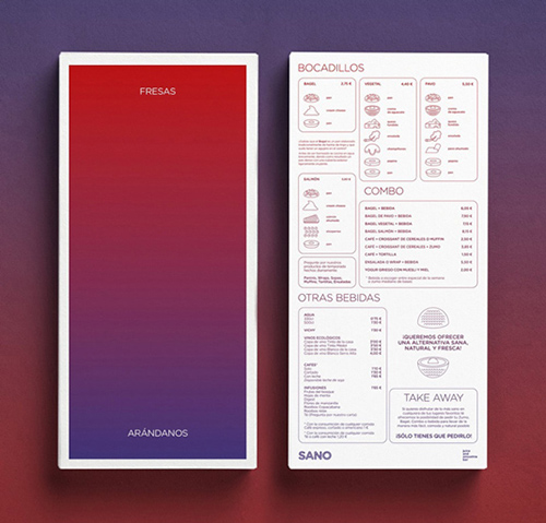 thiết kế menu sano juice
